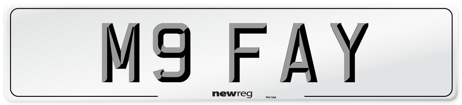 M9 FAY Number Plate from New Reg